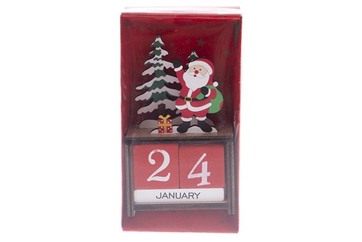 [122229] Calendario in legno per decorazioni natalizie 12.5 cm