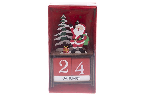 [122229] Wooden calendar for Christmas decoration 12,5 cm