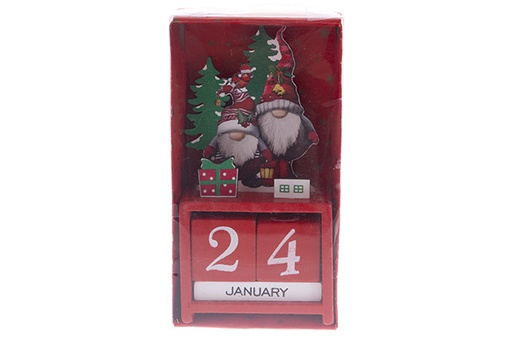 [122230] Calendrier en bois pour décoration de Noël 15 cm