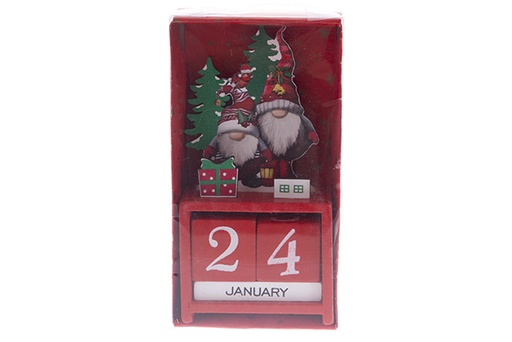 [122230] Wooden calendar for Christmas decoration 15 cm