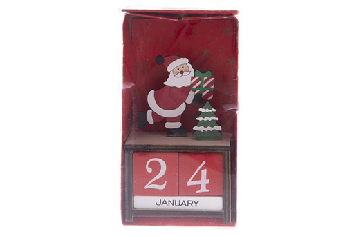 [122233] Wooden calendar for Christmas decoration 12 cm
