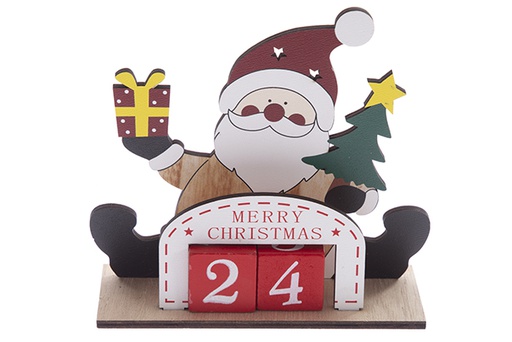 [122234] Calendário de madeira para decoração de Natal 13 cm