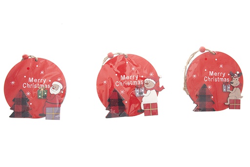 [122248] Colgante figura madera para decoración Navidad 9,5 cm