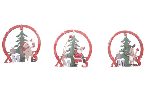 [122256] Colgante figura madera para decoración Navidad 10,5 cm