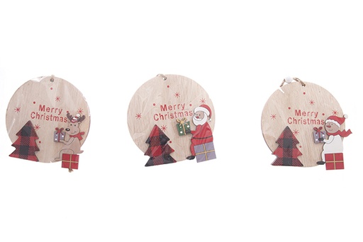 [122271] Ciondolo con figura in legno per decorazioni natalizie 10 cm
