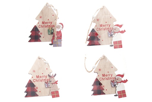 [122273] Colgante casa madera para decoración Navidad 10 cm