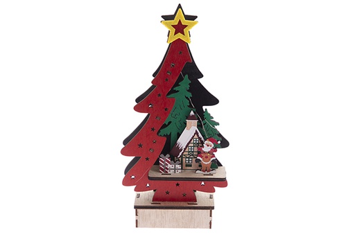 [122285] Albero di Natale in legno per decorazioni 25 cm