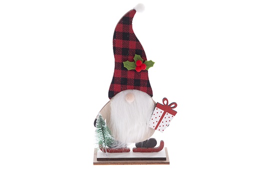 [122287] Enano madera para decoración Navidad 23 cm