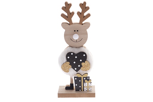 [122292] Reno madera para decoración Navidad 24 cm