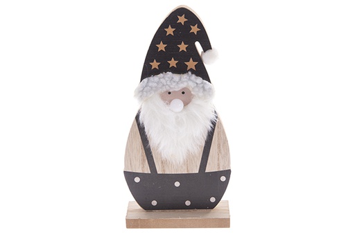 [122296] Babbo Natale in legno per decorazioni natalizie 24 cm