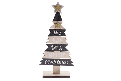 [122303] Albero in legno per decorazioni natalizie 22,5 cm