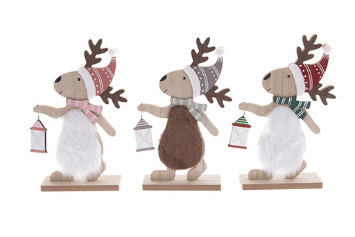 [122305] Rena de madeira para decoração de Natal 29 cm