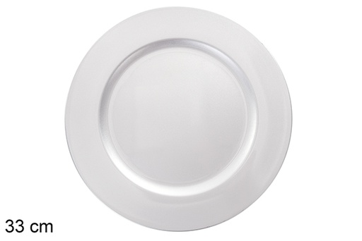 [122342] Assiette en argent peu brillant 33 cm