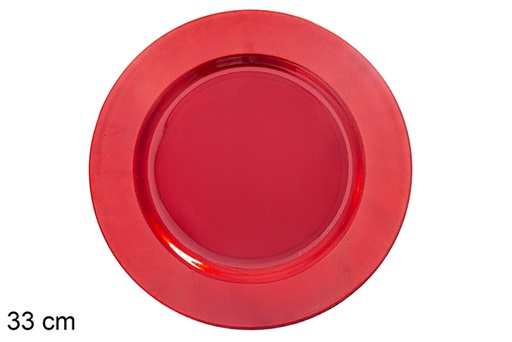 [122348] Sous assiette rouge mat 33 cm