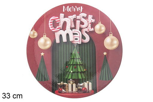 [122352] Under plate decorated Christmas tree 33 cm