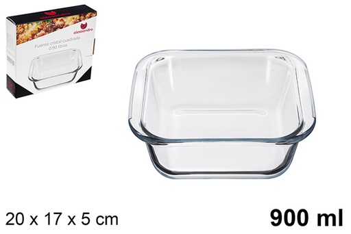[122372] Fonte quadrada de vidro 900 ml