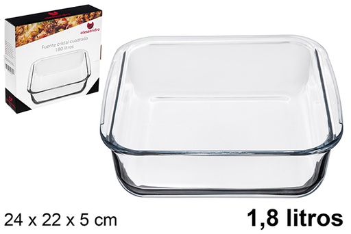 [122374] Fuente cristal cudrada 1,8 litros