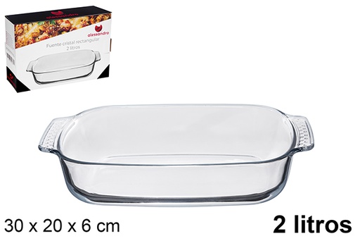 [122375] Fontaine rectangulaire en verre 2 litres