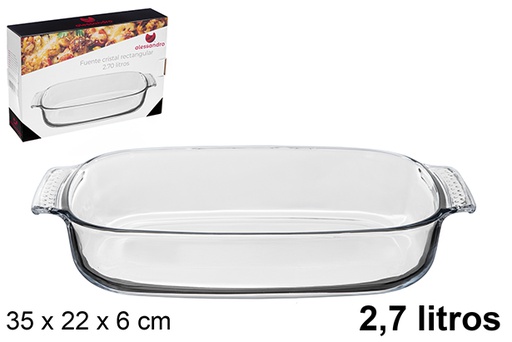 [122377] Fontana rettangolare in vetro da 2,7 litri