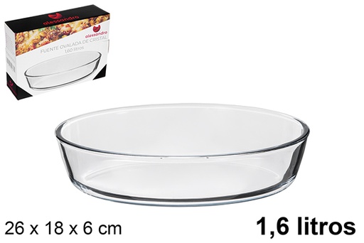 [122380] Fontaine ovale en verre 1,60 litre