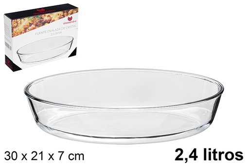 [122381] Fuente cristal ovalado 2,4 litros