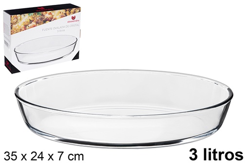 [122382] Fonte de vidro oval 3 litros