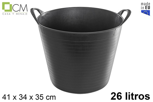 [122398] Capazo poliestireno negro 26 l.