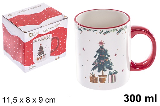 [122402] Taza cerámica Navidad decorada árbol 300 ml