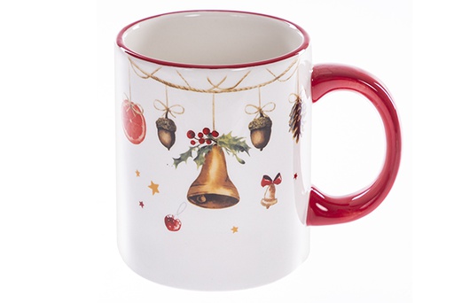 [122404] Christmas ceramic mug decorated with bell 300 ml