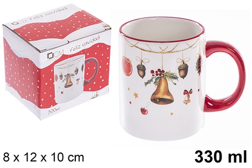 [122404] Taza cerámica Navidad decorada campana 300 ml