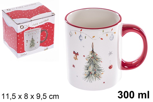 [122405] Taza cerámica Navidad decorada árbol 300 ml