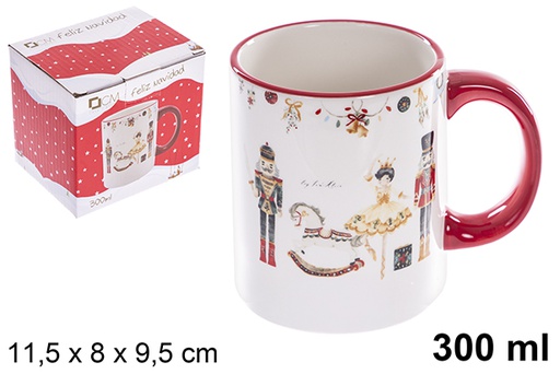 [122407] Taza cerámica Navidad decorada cascanueces 300 ml
