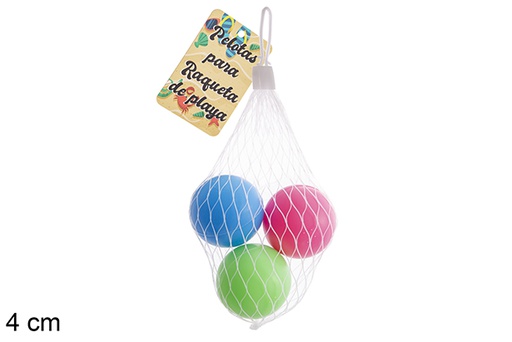 [122471] Pack 3 pelotas para palas de playa 4 cm
