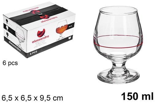 [122478] Copo de cristal conhaque com listra 150 ml