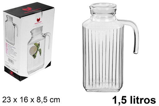 [122486] Pichet pour eau en verre avec couvercle 1,5 litres