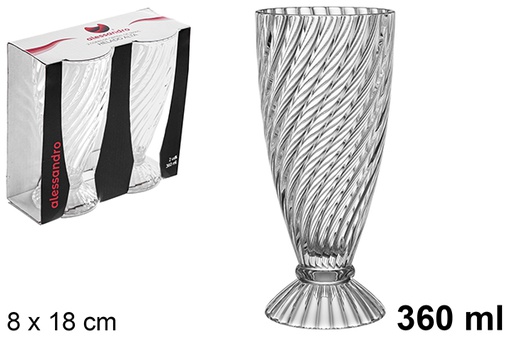 [122513] Pack 2 bicchieri alti in vetro ghiacciato da 360 ml