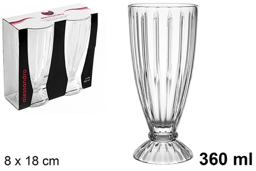 [122514] Pack 2 copos altos de vidro gelado 360 ml