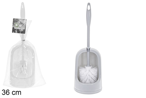 [122528] Escobillero redondo gris/blanco surtido 36 cm