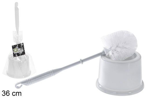 [122529] Escobillero redondo gris/blanco surtido 36 cm