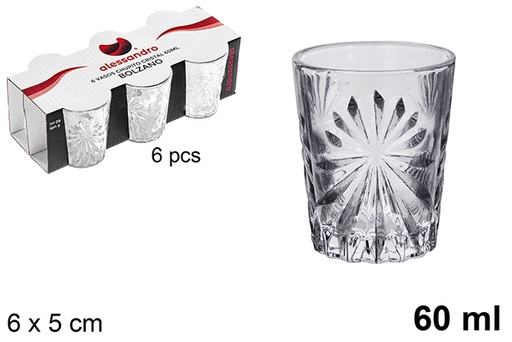 [122543] Pack 6 Bolzano crystal shot glasses 60 ml