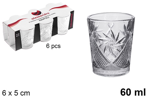 [122545] Pack 6 vasos chupito cristal Napoli 60 ml