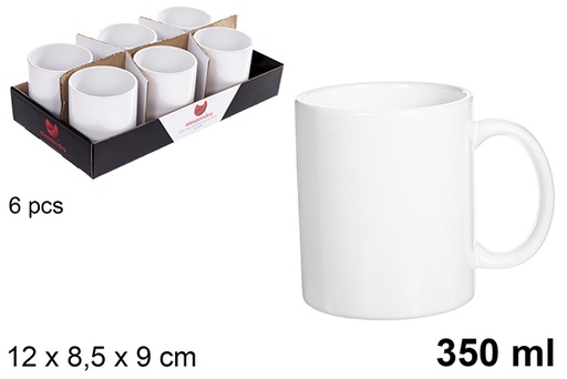[122564] Taza mug cerámica blanca 350 ml