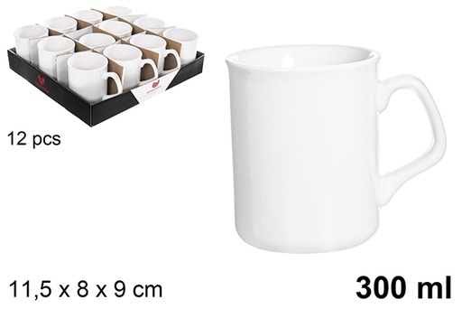[122568] Tasse conique en céramique blanche 300 ml
