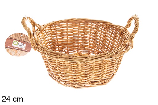 [122591] Cesto rotondo in vimini color miele 24 cm
