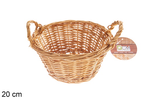 [122593] Cesto rotondo in vimini color miele 20 cm