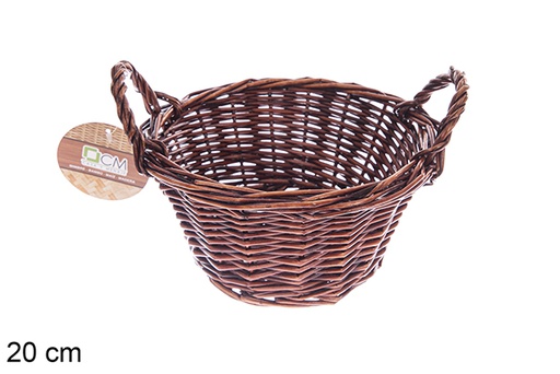 [122594] Panier rond en osier acajou 20cm