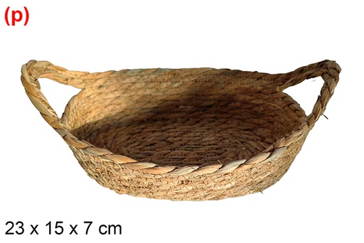 [122604] Cesta seagrass ovalada natural con asas 23x15x7 cm