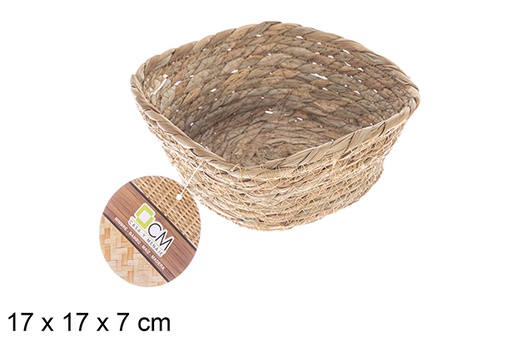 [122614] Cesta quadrada natural de ervas marinhas 17x17x7 cm