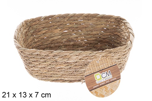[122615] Natural rectangular seagrass basket  21x13x7 cm