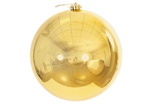 [122633] Bola de natal com glitter dourado 15cm